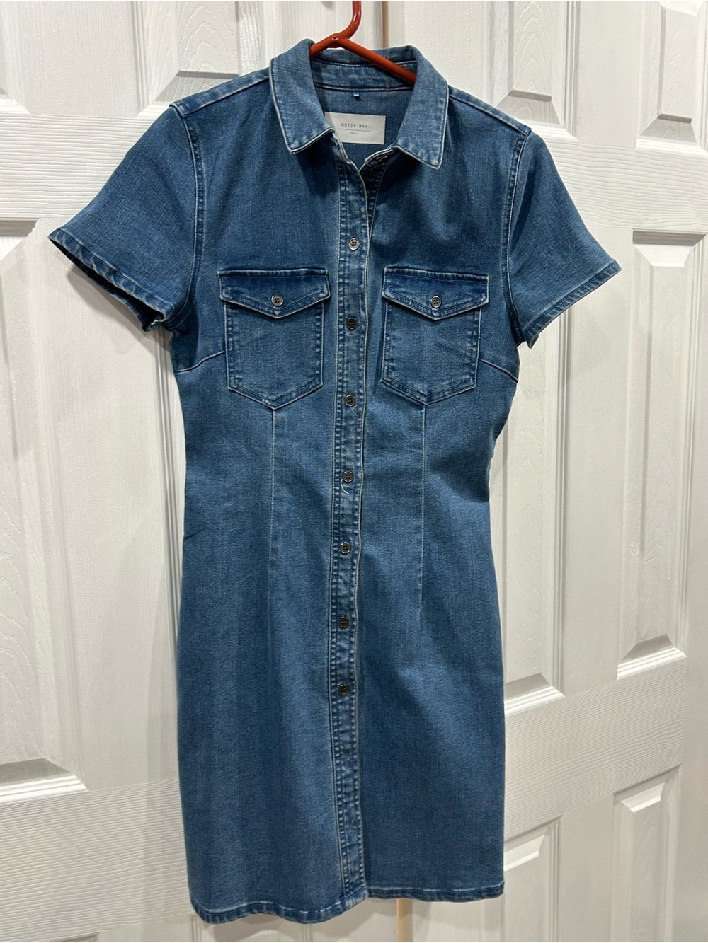 Noisy May Blue Denim Midi Shirt Dress